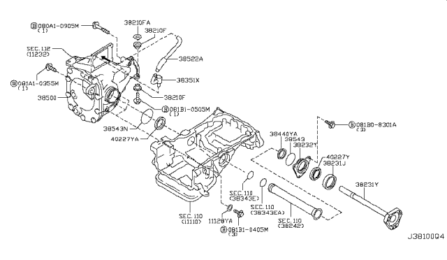 2011 Nissan GT-R  Seal-O Ring, Side Diagram for 383430P013