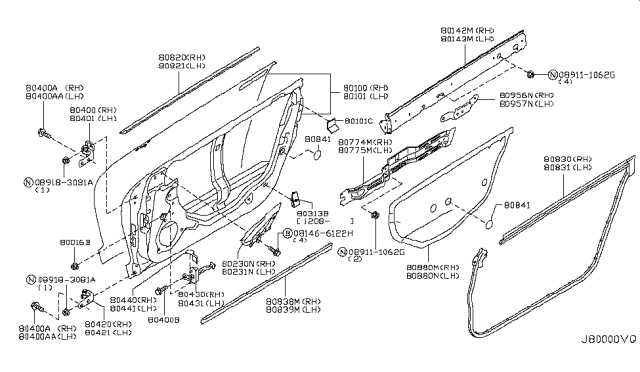 2018 Nissan GT-R  Cover-Check Link RH Diagram for 80440AG000