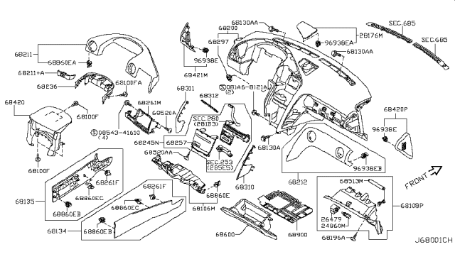 2013 Nissan GT-R  Clip Diagram for 969384U011