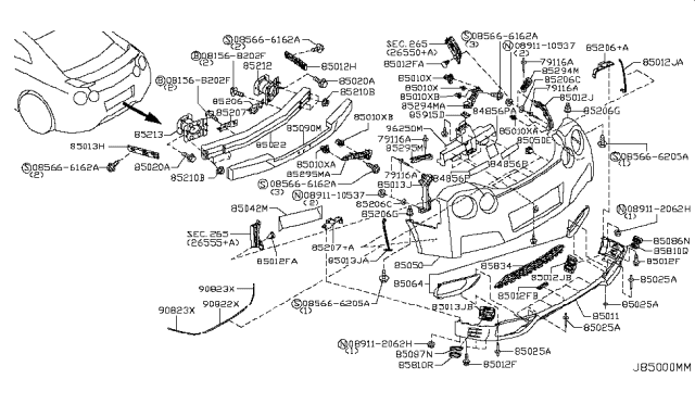 2012 Nissan GT-R Nut Diagram for 0124100191