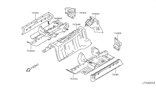 2014 Nissan GT-R  Floor-Front, LH Diagram for G4321JF0MA