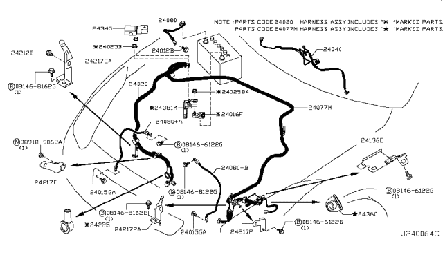 2013 Nissan GT-R  Cap-Connector Diagram for 2436060U00