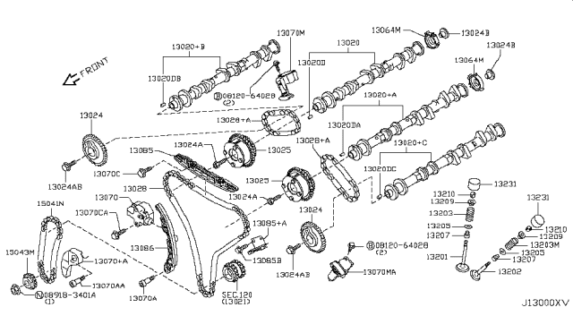 2019 Nissan GT-R  Bolt Diagram for 1309431U00