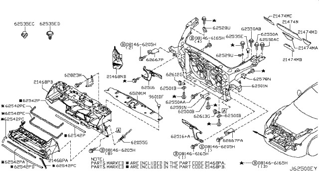 2013 Nissan GT-R Standard Hardware Diagram for 081466205H