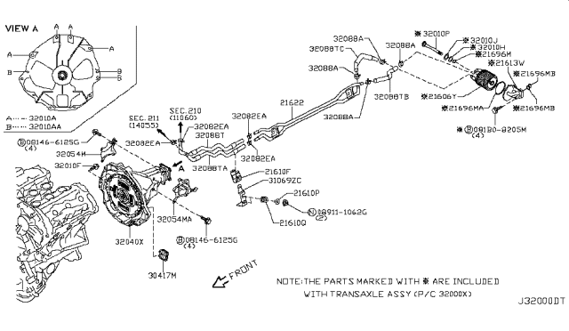 2009 Nissan GT-R Clamp Diagram for 164397S01B