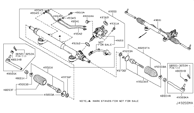 2014 Nissan GT-R  Spacer Diagram for 486361CA0B