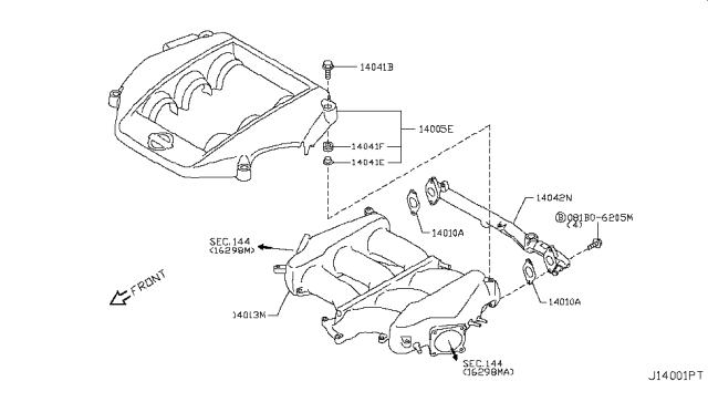2011 Nissan GT-R Bolt Diagram for 081B06205M