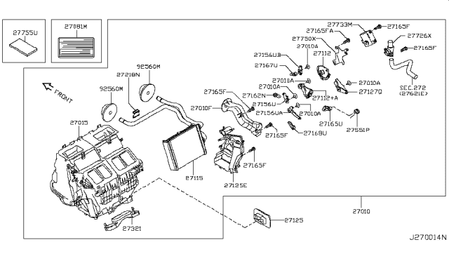 2009 Nissan GT-R  Packing Diagram for 27175JK60A