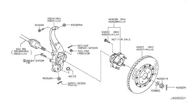 2016 Nissan GT-R  Spindle-KNUCKLE, LH Diagram for 40015JF00A