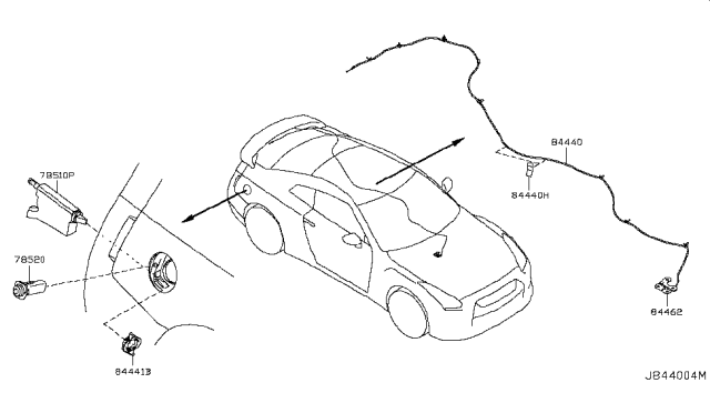 2015 Nissan GT-R  Lock & Cable Assy-Gas Filler Opener Diagram for 78826EG01C