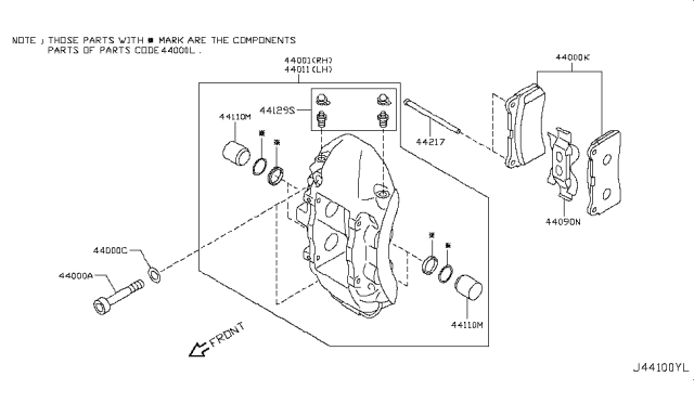 2012 Nissan GT-R  Seal Kit-Disc Brake Diagram for D4120JF20A