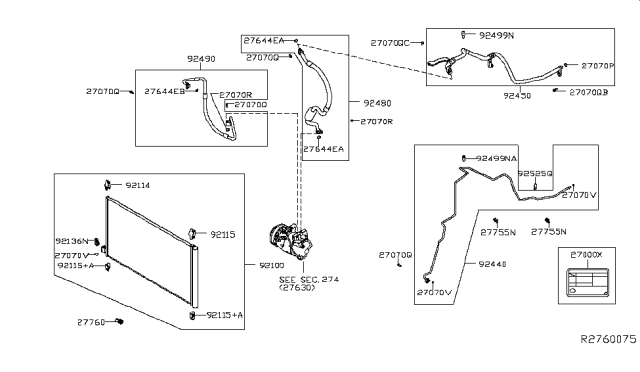 2017 Nissan Rogue Pipe-Front Cooler, Low Diagram for 924504BA5A