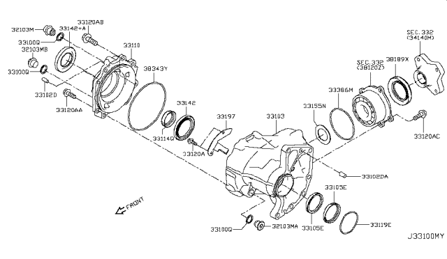 2017 Nissan Rogue  Seal-Oil Diagram for 331424BA0A