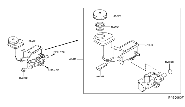 2015 Nissan Rogue  Seal O-Ring Diagram for 46096JD00A