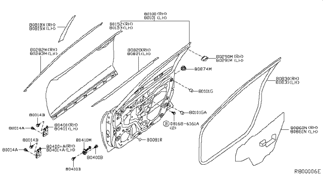 2014 Nissan Rogue  Link-Door Stopper Diagram for 804305HA0A