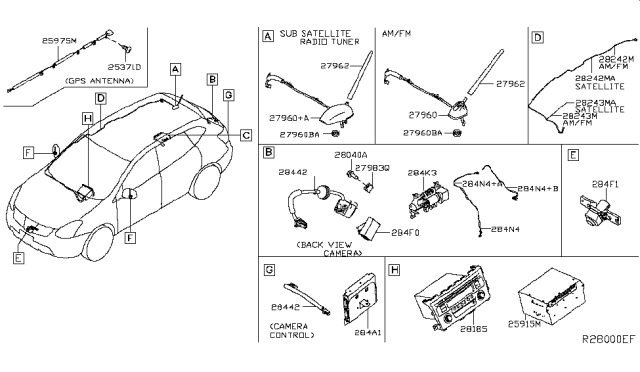 2014 Nissan Rogue  Nut Diagram for 282193VU0A
