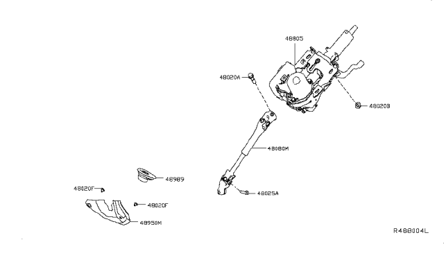 2019 Nissan Rogue  Cover Assy-Hole Diagram for 489505HA0A