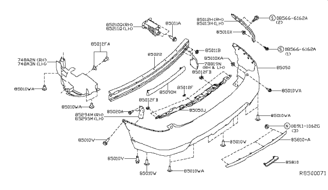 2018 Nissan Rogue  Clip Diagram for 668204BA5A
