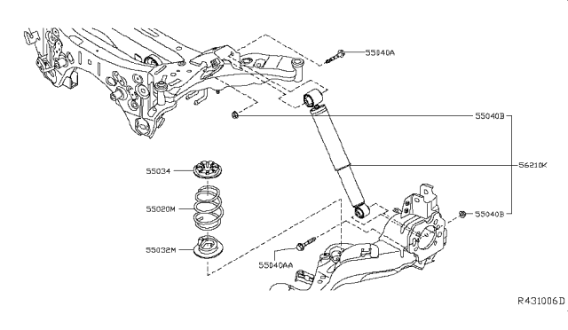 2014 Nissan Rogue  Front Spring Rubber Seat Lower Diagram for 550325HA0A