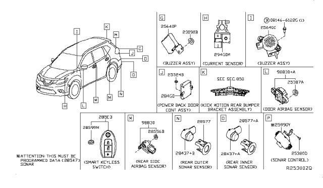 2018 Nissan Rogue  Cover Diagram for 285336FV7B