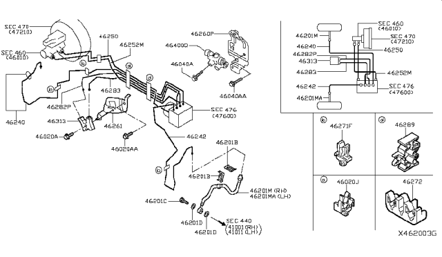 2016 Nissan Versa  Bracket-Brake Tube Diagram for 462611HJ1A