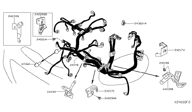 2016 Nissan Versa  Bracket-Harness Diagram for 242391HK0B