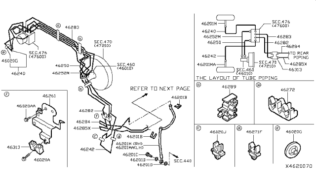 2018 Nissan Versa Tube Assy-Brake, Rear Diagram for 462853AN0A