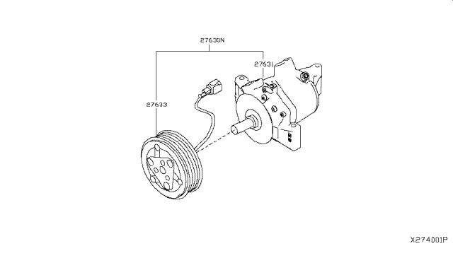 2017 Nissan Versa  Compressor-Air Conditioner Diagram for 926001HC2B