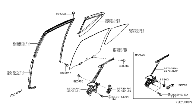 2013 Nissan Versa Handle Door Window Br Diagram for 807601HB0A