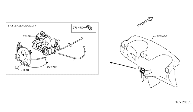 2015 Nissan Versa Controller Assy-Air Conditiner Diagram for 275109KF0A