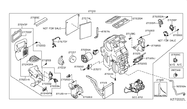 2014 Nissan Versa Amplifier Assembly THERMOSTAT Diagram for 276753AN0A