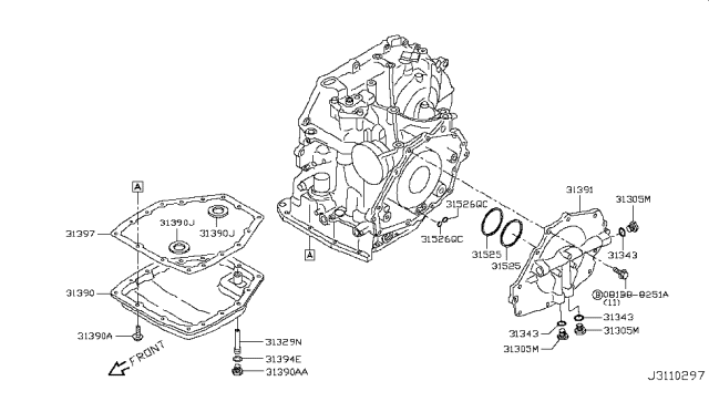 2014 Nissan Versa Bolt Diagram for 081B88251A