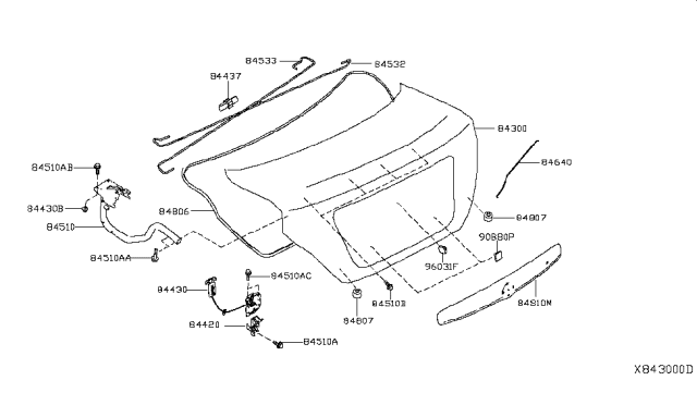 2013 Nissan Versa Rod-Back Door Lock Diagram for 846623AW0A