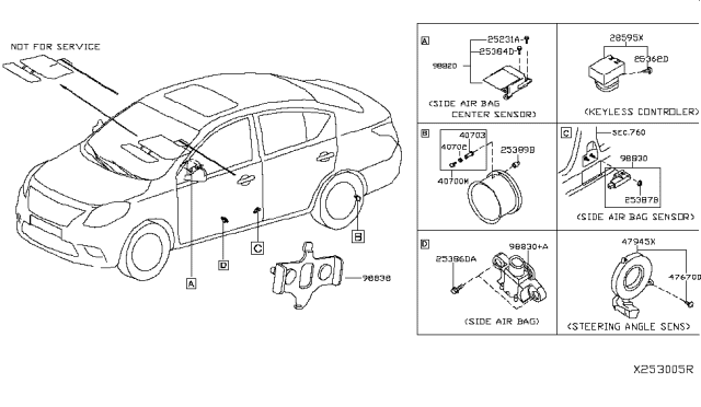 2019 Nissan Versa Tire Pressure Monitoring Sensor Unit Diagram for 407001AY0A