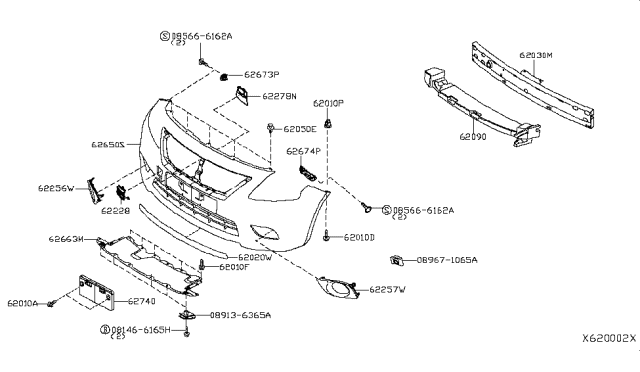 2018 Nissan Versa Bracket-Apron, Lower Diagram for 626609KM0A