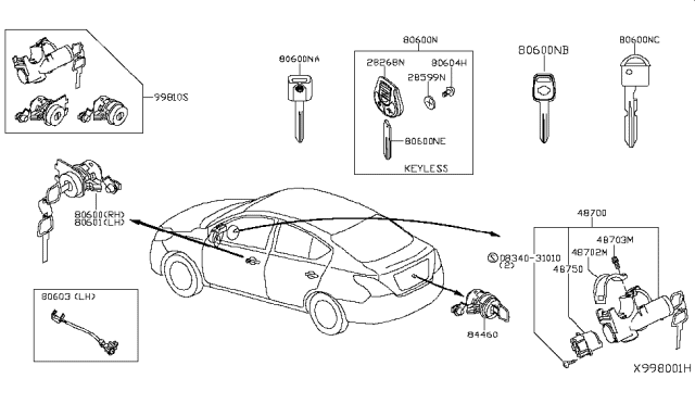 2015 Nissan Versa  Screw-Machine Diagram for 0834031010