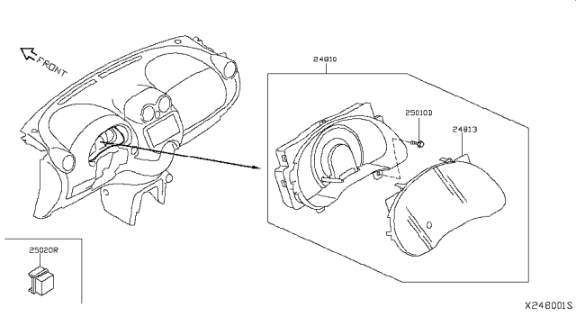 2016 Nissan Versa  Cover - Front Meter Diagram for 248133AN0B