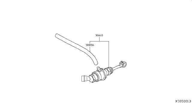 2019 Nissan Versa  Cylinder Assy-Clutch Master Diagram for 306101HK0B