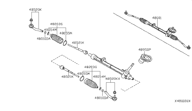 2013 Nissan Versa Socket Kit-Tie Rod, Outer Diagram for D85201HK0A