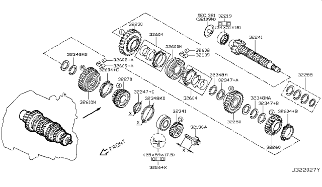 2016 Nissan Versa Ring BAULK Diagram for 3260400Q0J