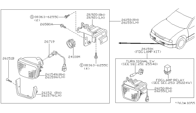 1995 Nissan Stanza  Bulb Diagram for 26293C9907