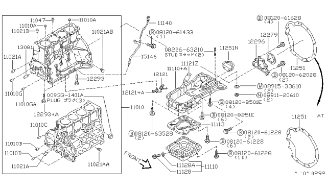 1995 Nissan Stanza  Jet-Oil Timing Chain Diagram for 1308140F00