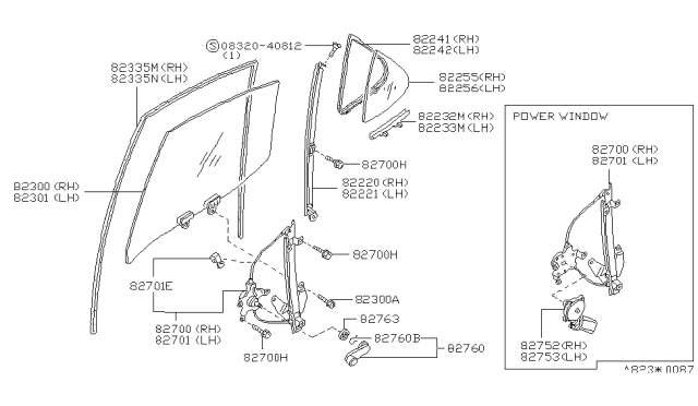 1997 Nissan Stanza Motor Assy-Regulator, RH Diagram for 82730D9000