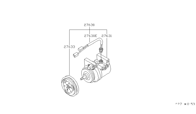 1995 Nissan Stanza Clutch Assy-Compressor Diagram for 926601E410