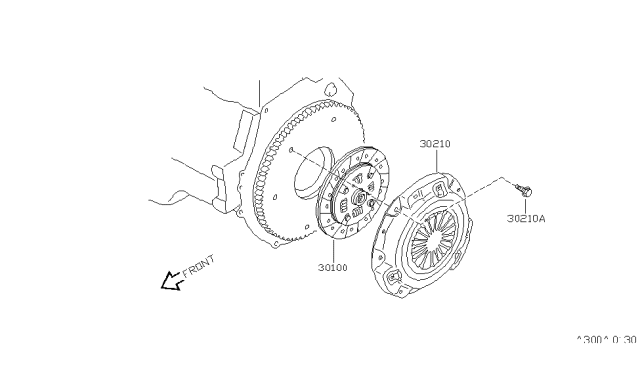 1997 Nissan Stanza  Cover ASY-Clutch Diagram for 302101E400