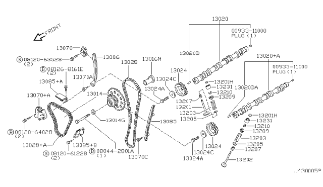 1996 Nissan Altima  Bolt-Hex Diagram for 080442801A