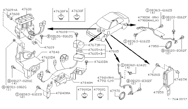 1996 Nissan Stanza Relay Assembly-Valve Diagram for 4760517V03