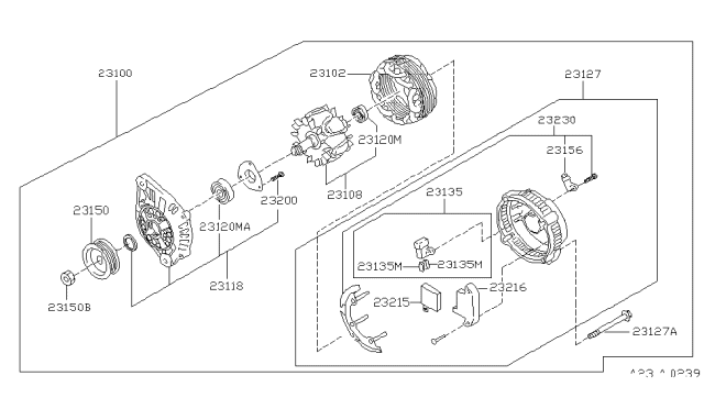 1995 Nissan Stanza Screw Set Diagram for 232000M000