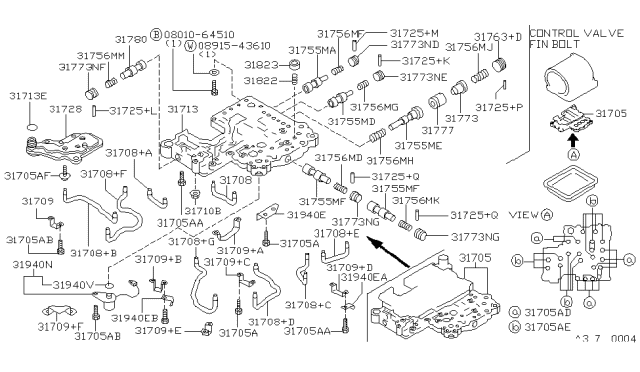 1996 Nissan Hardbody Pickup (D21U)  Seal-O Ring Diagram for 3152641X07