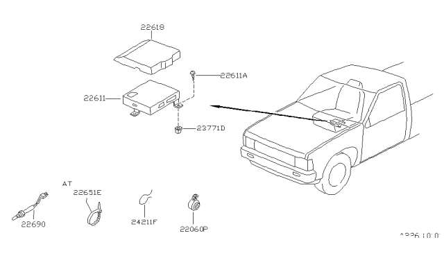 1997 Nissan Hardbody Pickup (D21U)  Engine Control Module Diagram for 237101S761